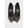 Graphite embossed shoes