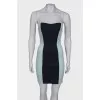 Two tone bandeau dress with tag