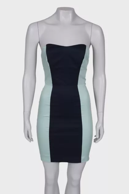 Two tone bandeau dress with tag