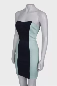 Two tone bandeau dress with tag