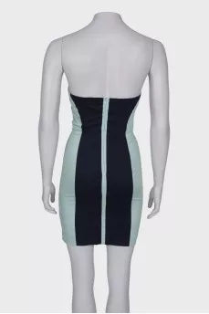Two tone bandeau dress with tag