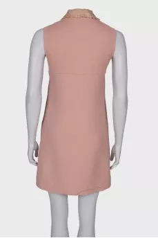 Pink dress with embellished buttons