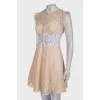 Beige lace dress
