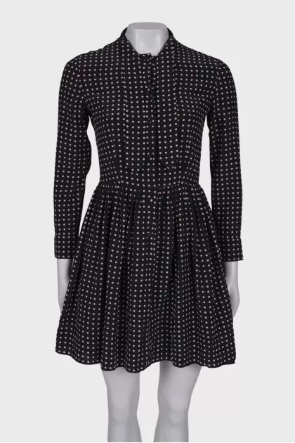 Silk dress with polka dot print