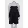 Black ruffled bandeau dress
