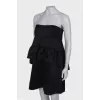 Black ruffled bandeau dress