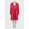Red dress with white stripes