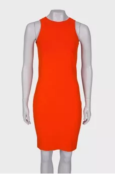Bright orange bodycon dress