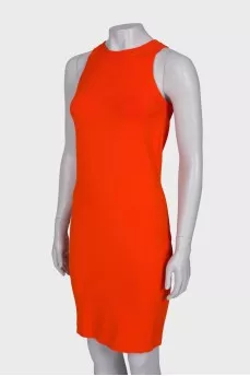 Bright orange bodycon dress