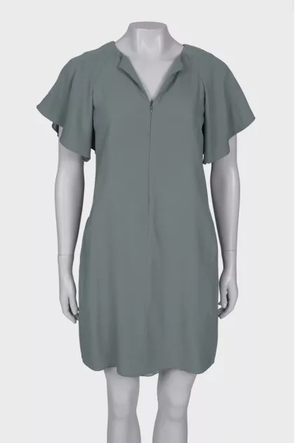 Dark turquoise V-neck dress