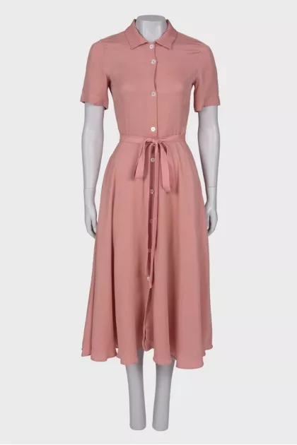 Silk maxi shirt dress