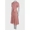Silk maxi shirt dress