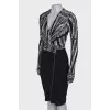 Dress in black and white print