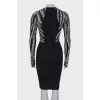 Dress in black and white print