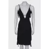 Black midi dress with frills