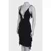 Black midi dress with frills