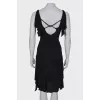 Black midi dress with frills