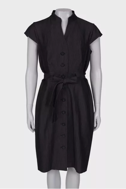 Dark gray belted dress with tag
