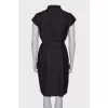 Dark gray belted dress with tag