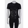 Navy T-shirt with sequins