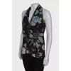 Black blouse in floral print
