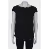 Black T-shirt with gold trim