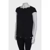 Black T-shirt with gold trim