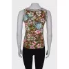 Brown top in floral print