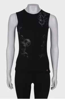 Black top with translucent pattern