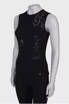 Black top with translucent pattern