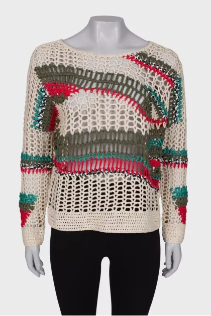 Knitted sweater with tag