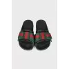Slippers with textile bow