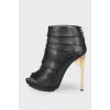 Fringed leather ankle boots