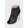Fringed leather ankle boots