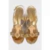Patterned gold sandals