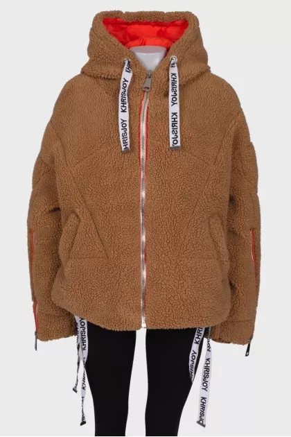Cropped faux fur jacket