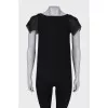 Black blouse with cape