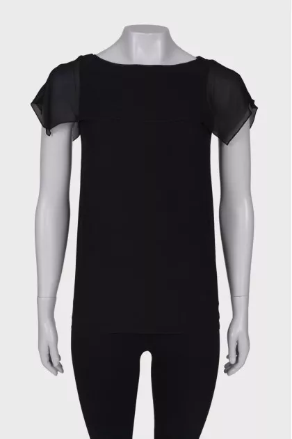 Black blouse with cape