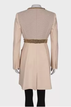 Beige coat with golden chains