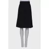 Black striped midi skirt