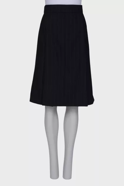 Black striped midi skirt