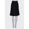 Black striped midi skirt