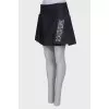 Denim skirt with beaded embroidery