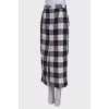 Straight check maxi skirt