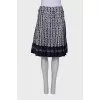 Patterned silk pleated skirt