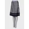 Patterned silk pleated skirt