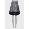 Patterned silk pleated skirt