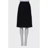 Straight black wool skirt