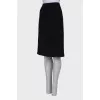 Straight black wool skirt