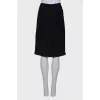Straight black wool skirt